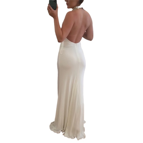 Jovani White Gown with Sequins - Picture 3 of 4